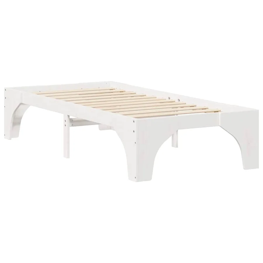 Cadre de lit Blanc 90 x 190 cm Pin massif - 7
