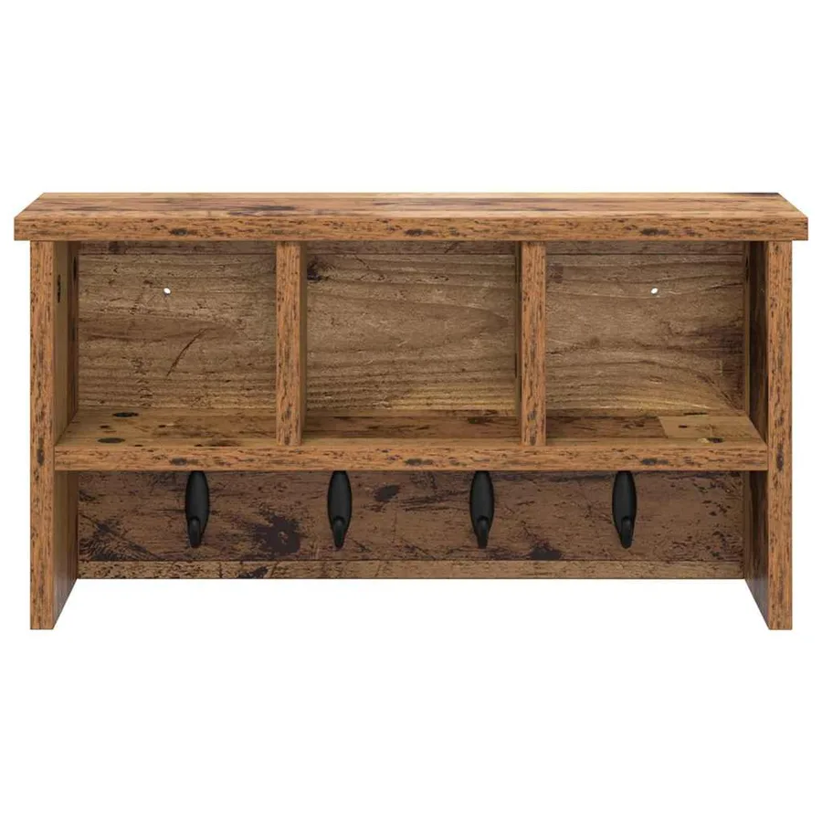 Porte-manteau mural avec étagère Bois ancien 50 x 16 x 26 cm - 5
