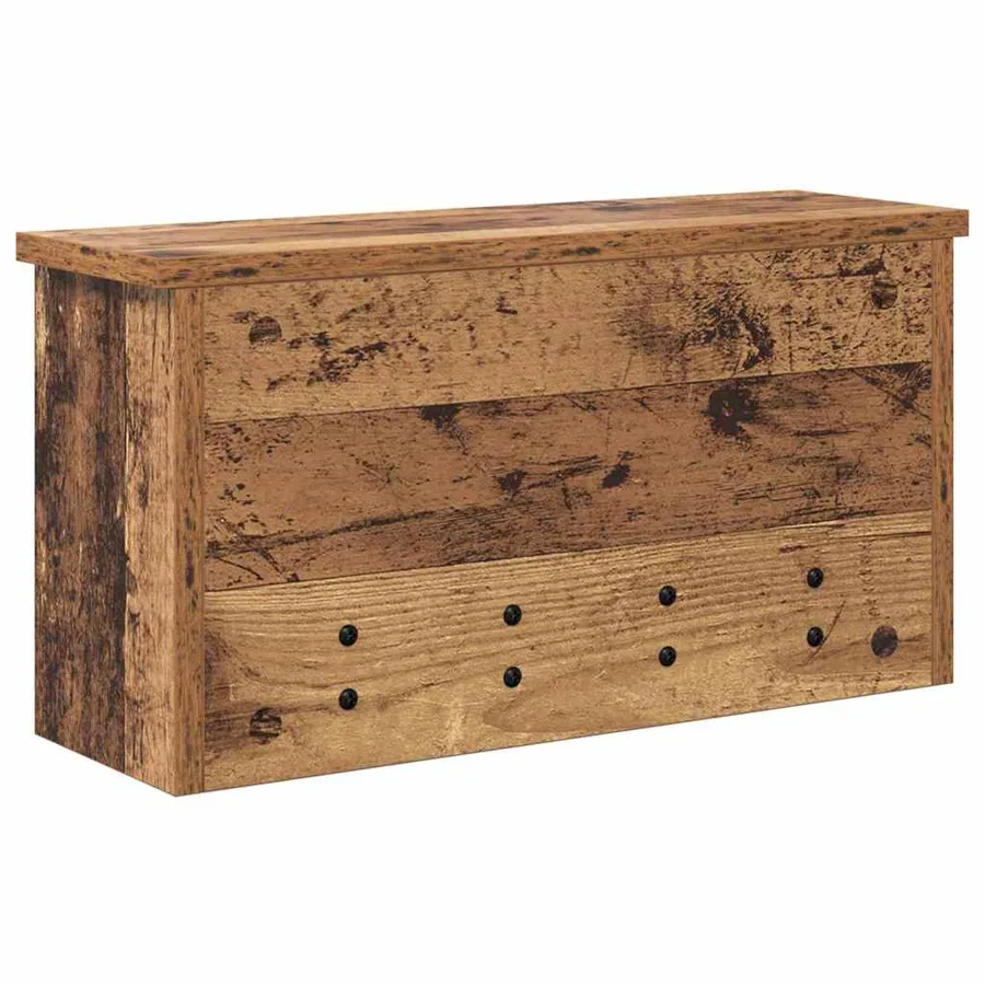 Porte-manteau mural avec étagère Bois ancien 50 x 16 x 26 cm - 7