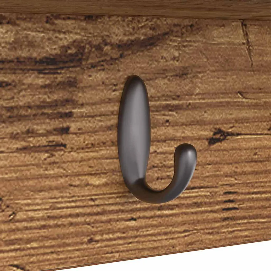 Porte-manteau mural avec étagère Bois ancien 50 x 16 x 26 cm - 9