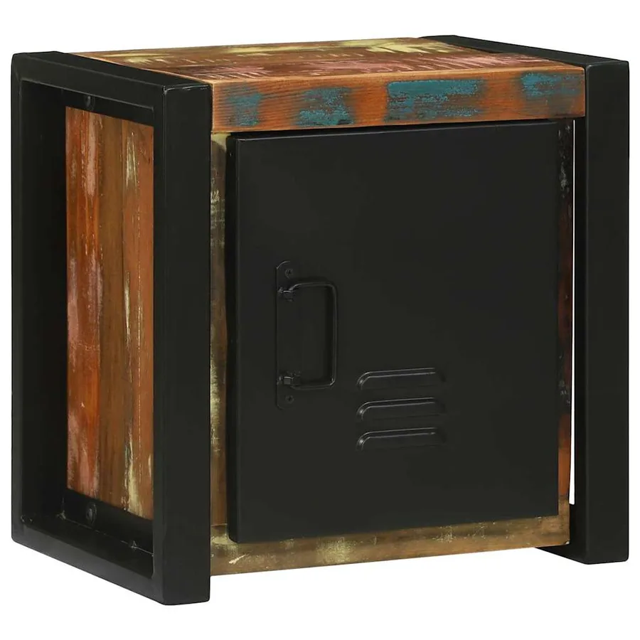 Armoire de salle de bain avec porte Marron Bois Recyclé Solide - 2