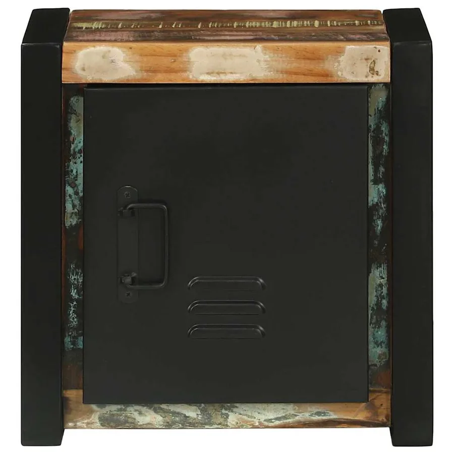 Armoire de salle de bain avec porte Marron Bois Recyclé Solide - 5
