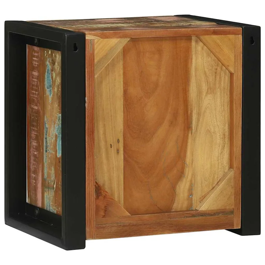 Armoire de salle de bain avec porte Marron Bois Recyclé Solide - 7