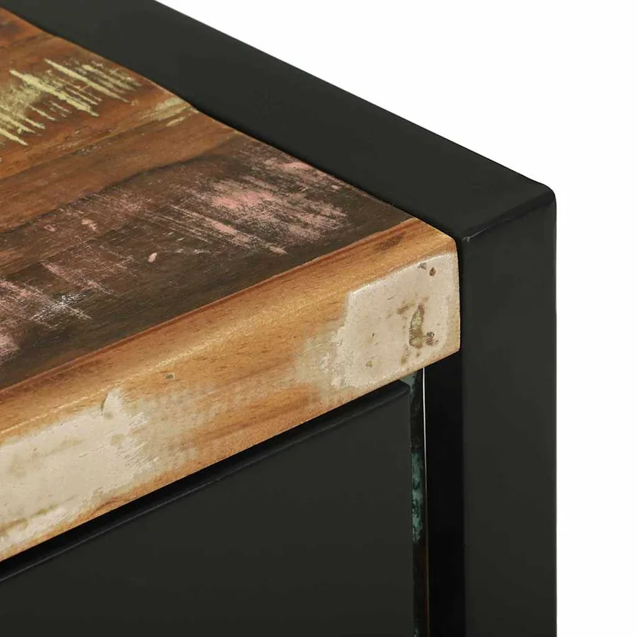 Armoire de salle de bain avec porte Marron Bois Recyclé Solide - 9