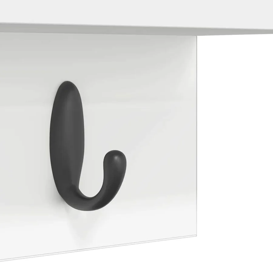 Porte-manteau mural Blanc 60 x 10,5 x 18 cm Bois d'ingénierie - 9