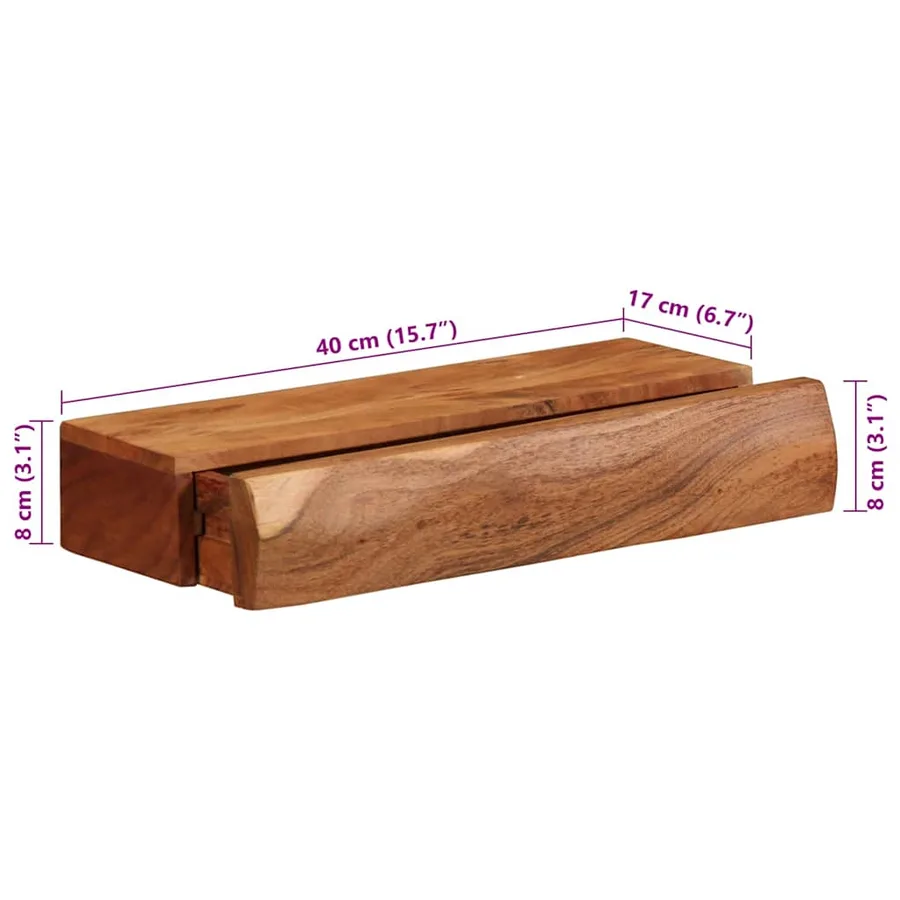 Étagères murales 2 pcs 40x17x8 cm bois massif d'acacia - 12