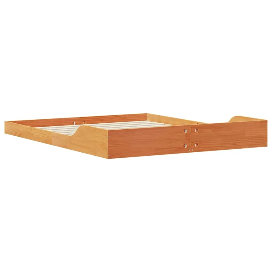 Cadre de lit Brun cire 160 x 210 cm Pin massif - 7