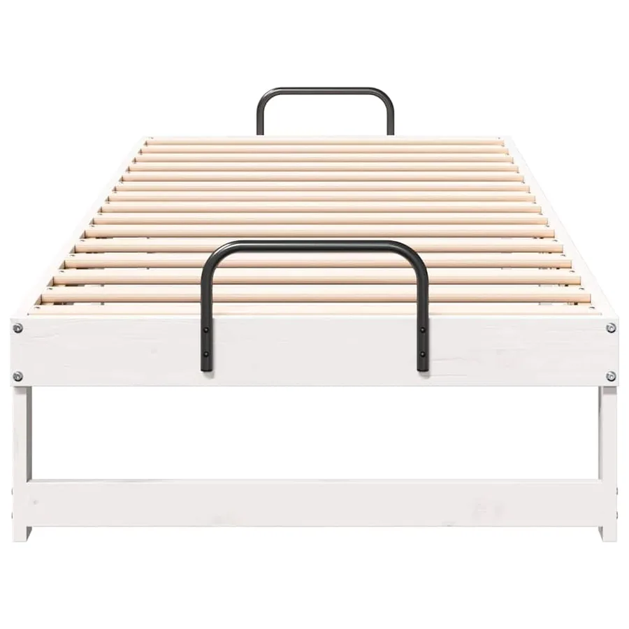 Cadre de lit Blanc 90 x 210 cm Pin massif - 5