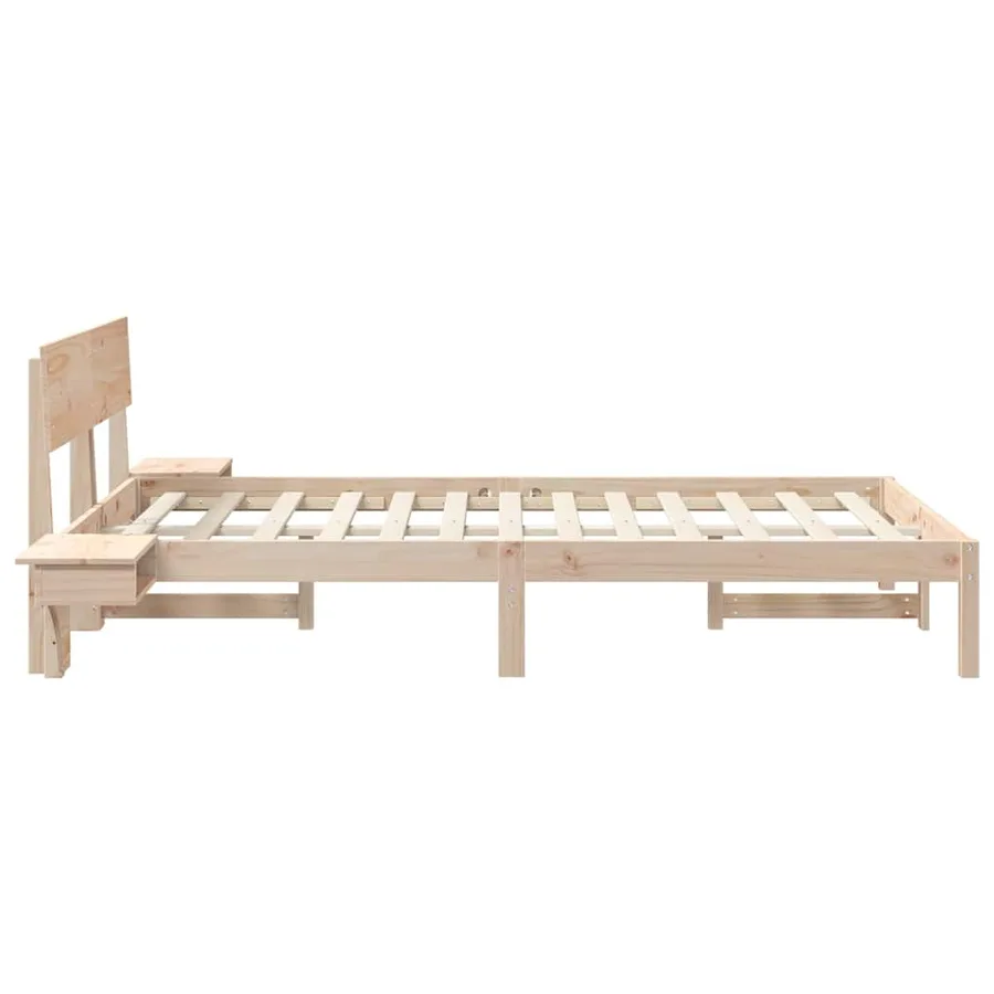Cadre de lit avec tête de lit Marron 140 x 190 cm Pin massif - 6