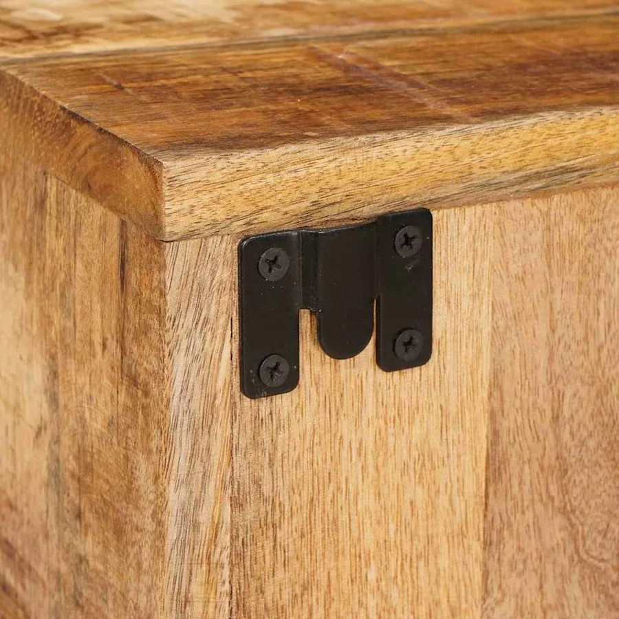 Table de chevet 2 pcs Marron Bois de mangue massif - 11