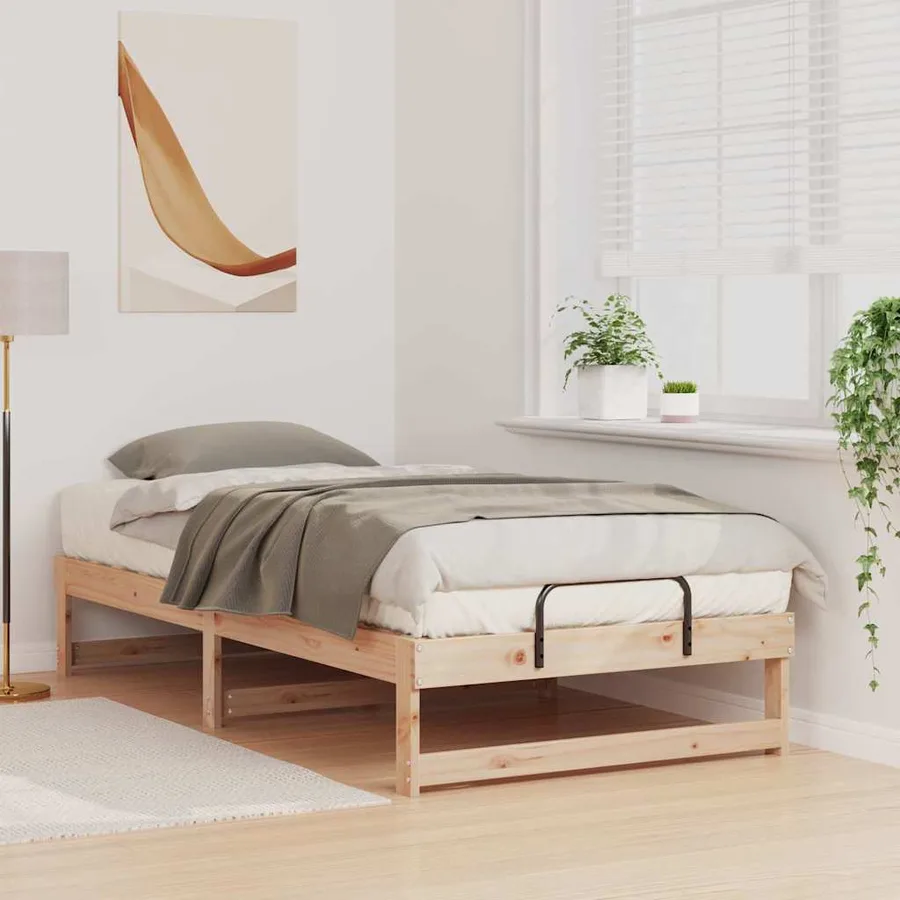 Cadre de lit Marron 75 x 190 cm Pin massif - 3