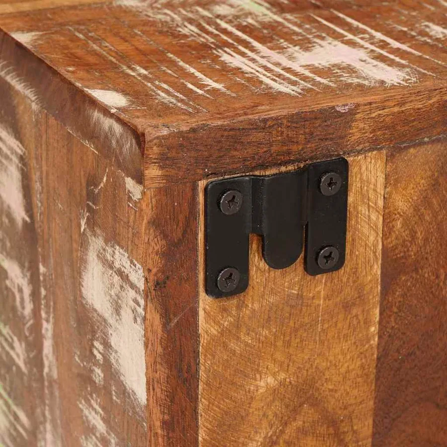 Table de chevet 2 pcs Marron Bois massif de récupération - 11