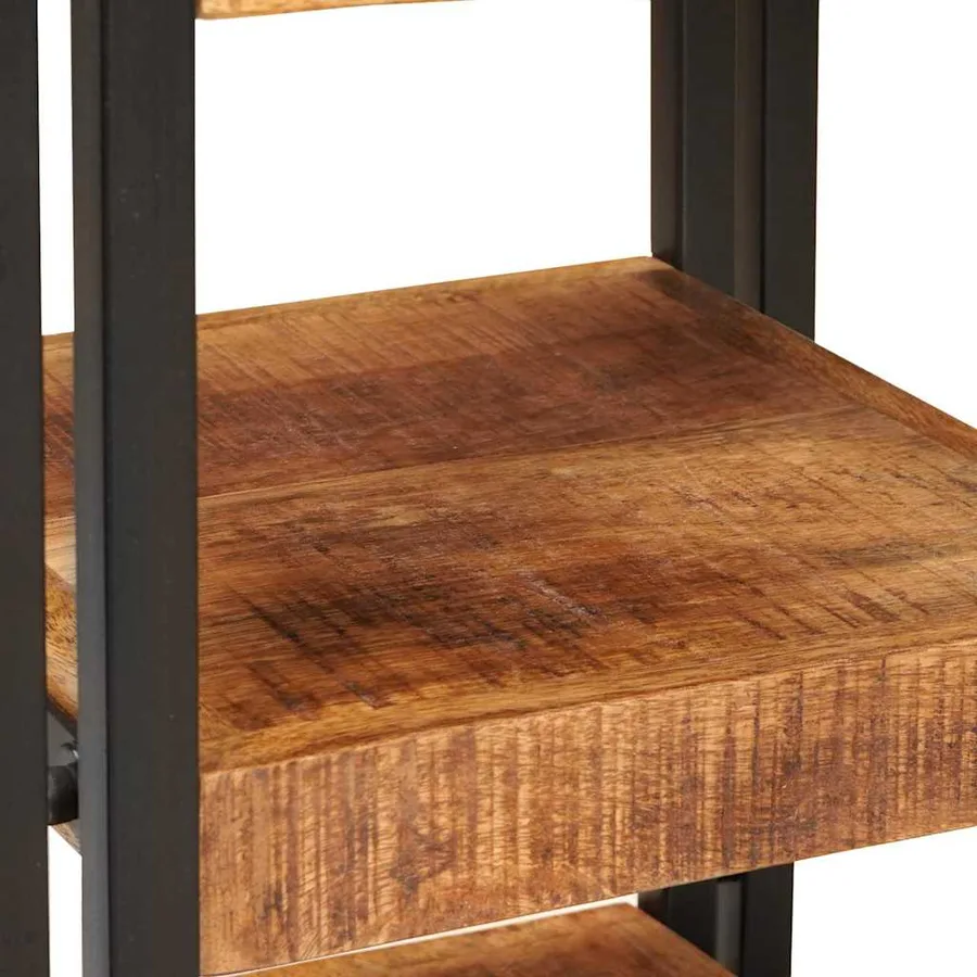 Table de chevet 2 pcs Marron et Noir Bois de mangue massif - 8
