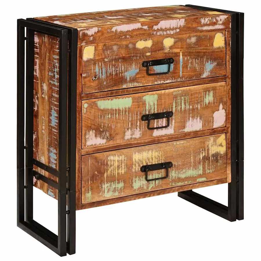 Buffet avec tiroir Marron 66 x 33 x 70 cm Bois massif recyclé