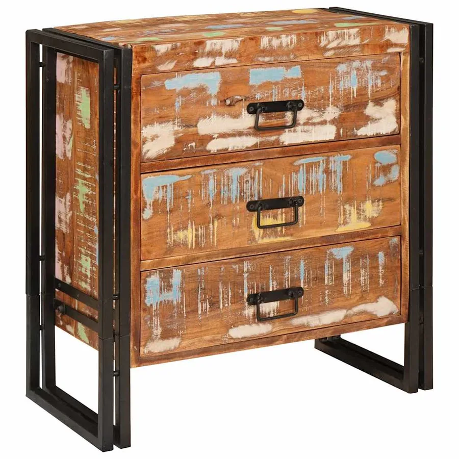 Buffet avec tiroir Marron 66 x 33 x 70 cm Bois massif recyclé - 3