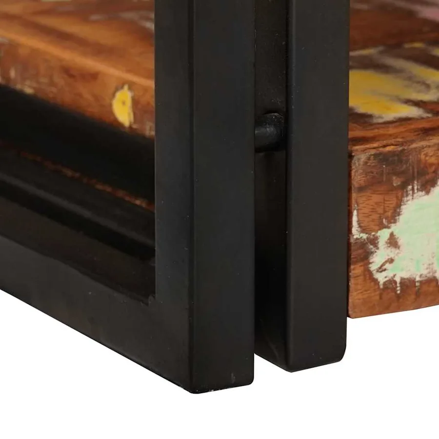 Table de chevet 2 pcs Bois massif de récupération - 9