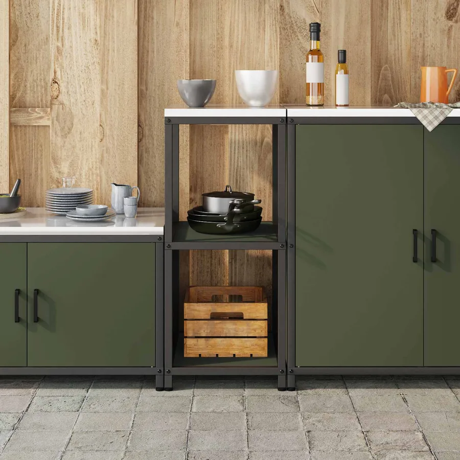 Rangement de cuisine HATTEM Vert olive 40 x 50 x 92 cm Acier - 4