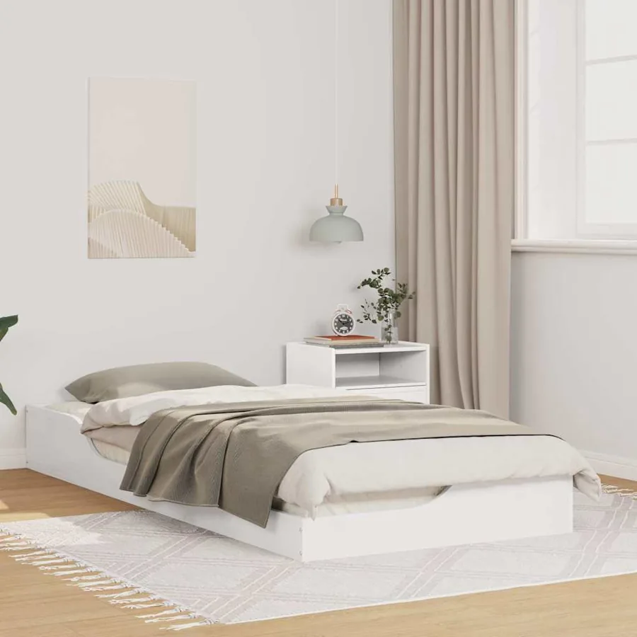 Cadre de lit Blanc 100 x 210 cm Pin massif