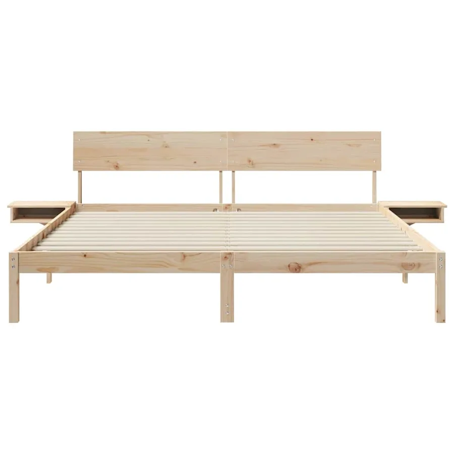 Cadre de lit avec tête de lit Marron 200 x 200 cm Pin massif - 5