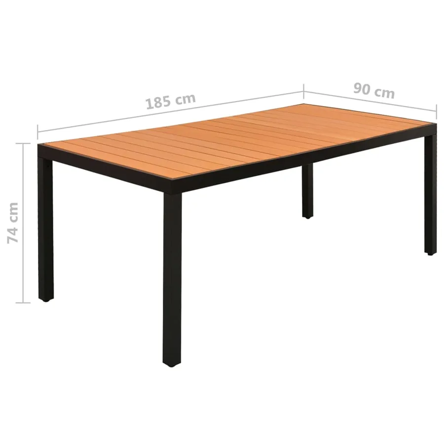 Ensemble à manger de jardin 9 pcs aluminium noir - 11