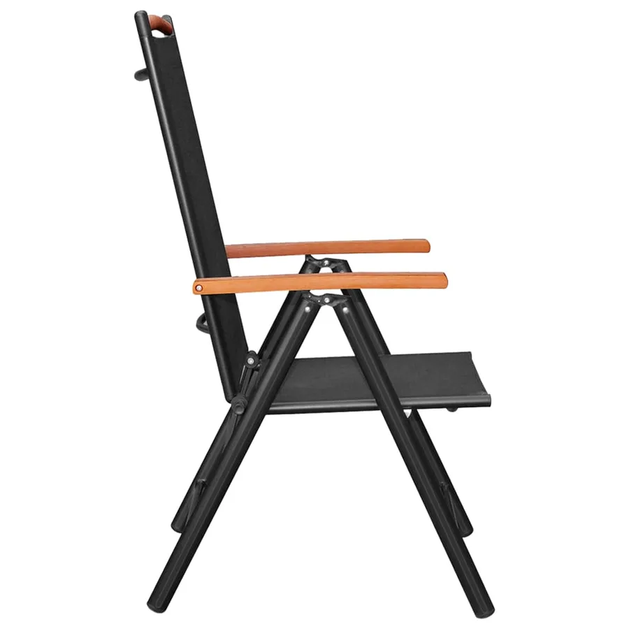 Ensemble à manger de jardin 9 pcs aluminium noir - 4