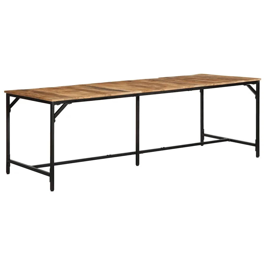 Table à manger 220x90x75 cm bois de manguier massif brut