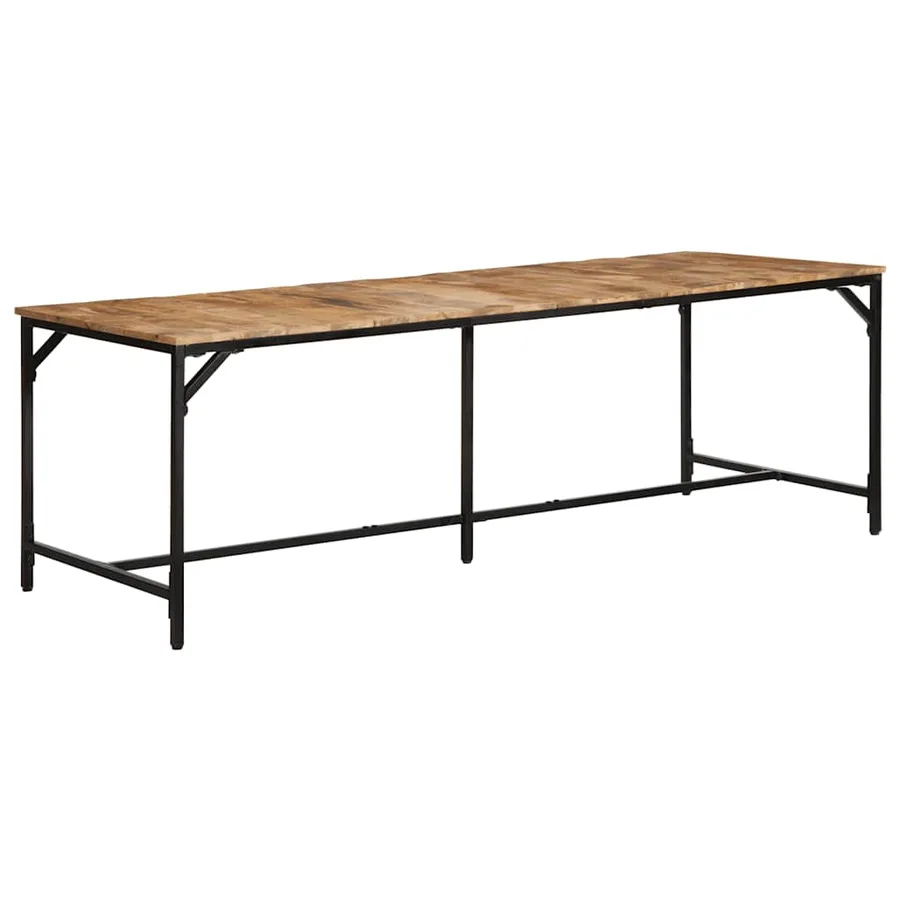 Table à manger 220x90x75 cm bois de manguier massif brut - 10