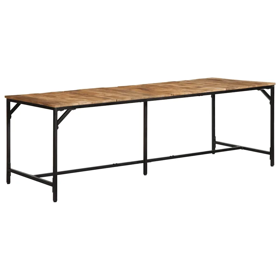 Table à manger 220x90x75 cm bois de manguier massif brut - 11