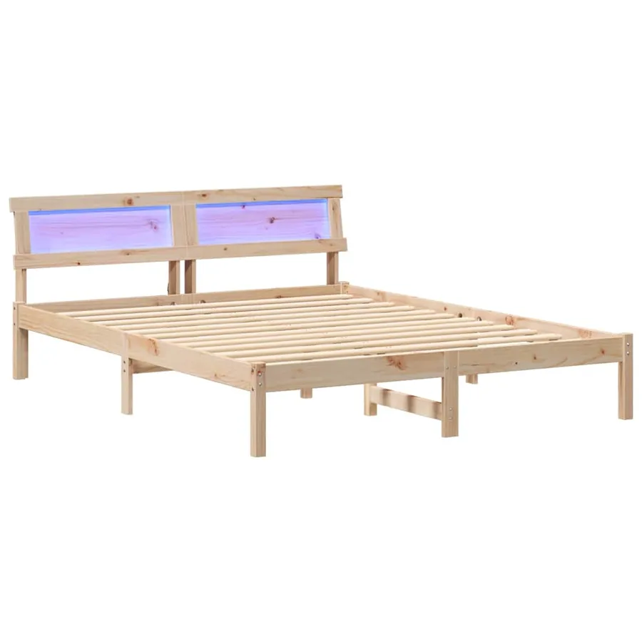 Cadre de lit avec tête de lit Marron 150 x 200 cm Pin massif - 2