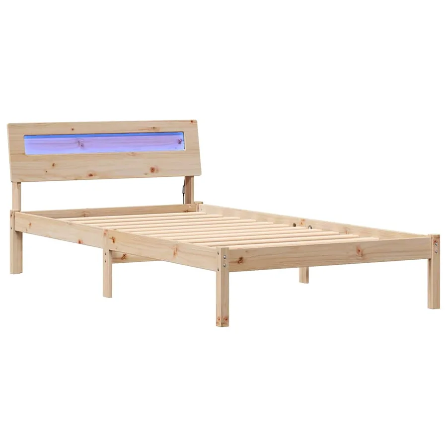 Cadre de lit avec tête de lit Marron 75 x 190 cm Pin massif - 2