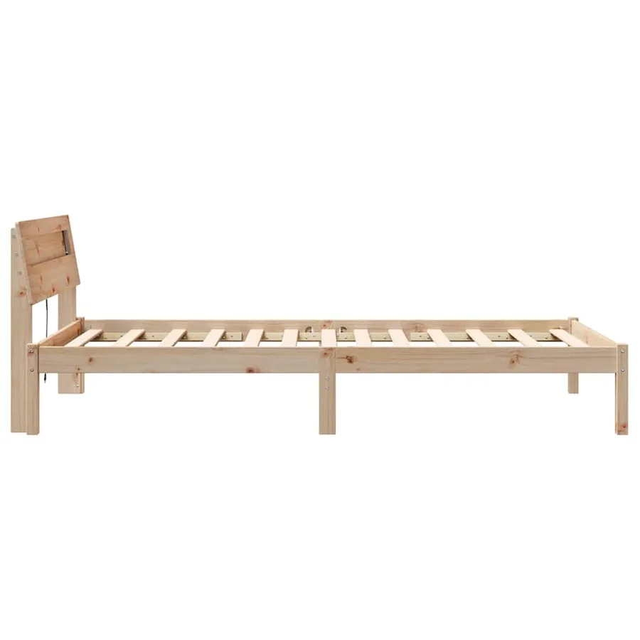 Cadre de lit avec tête de lit Marron 75 x 190 cm Pin massif - 6