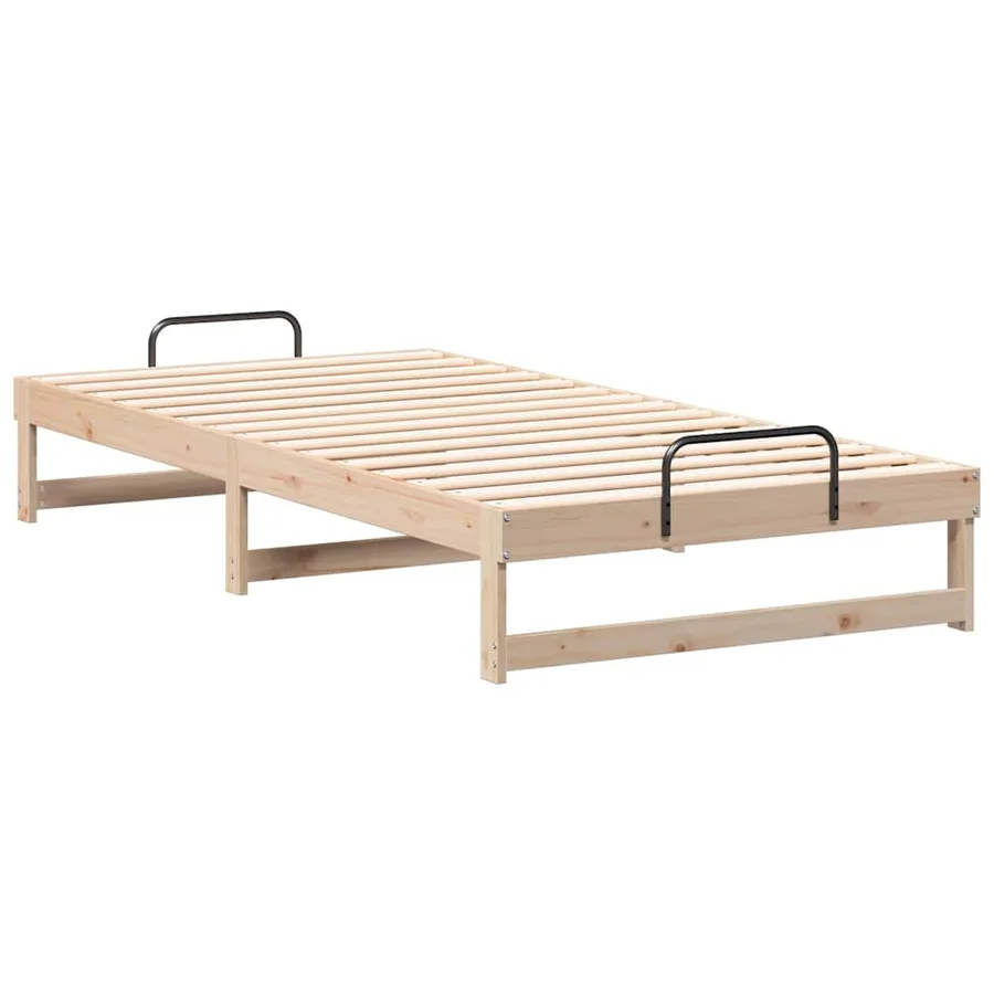 Cadre de lit Marron 100 x 200 cm Pin massif - 4