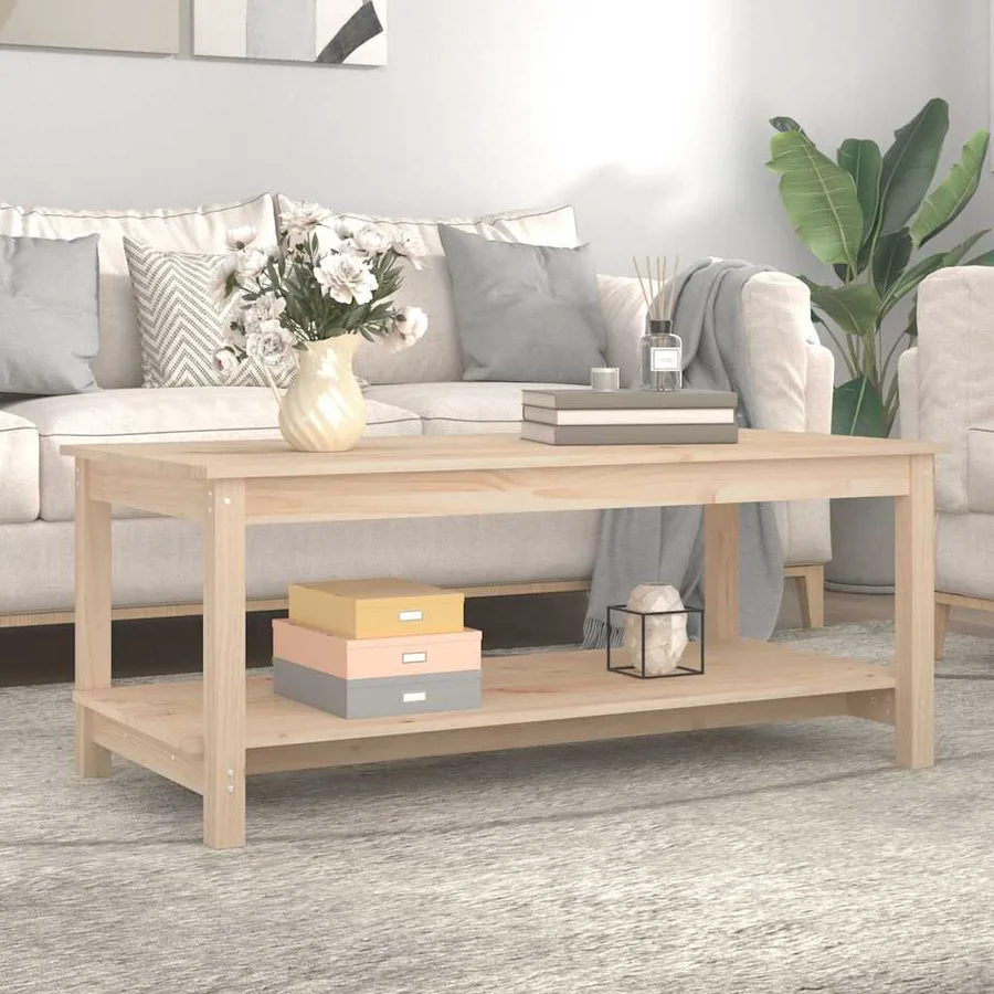 Table basse 110x55x45 cm Bois massif de pin - 3