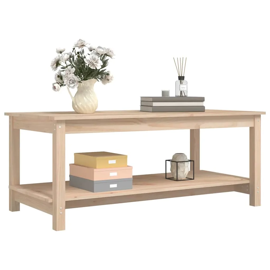 Table basse 110x55x45 cm Bois massif de pin - 4