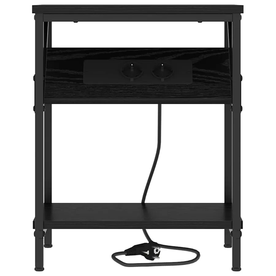 Cabinet de chevet Chêne noir 38 x 30 x 48 cm Bois d'ingénierie - 5