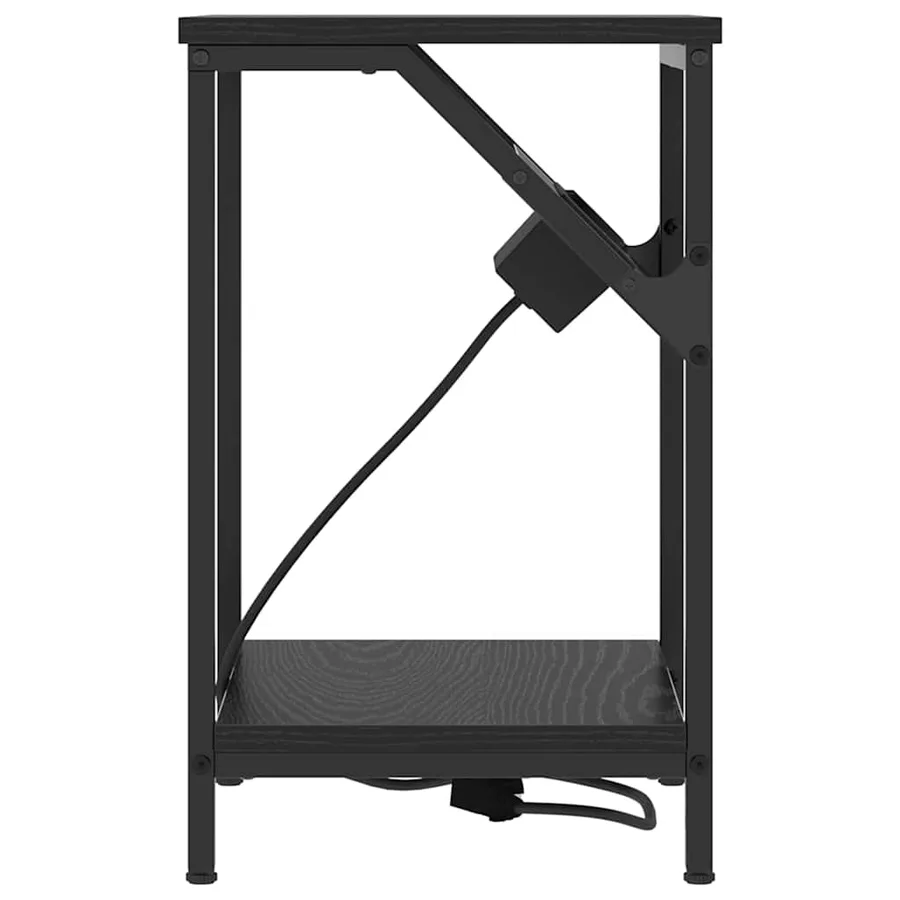 Cabinet de chevet Chêne noir 38 x 30 x 48 cm Bois d'ingénierie - 6