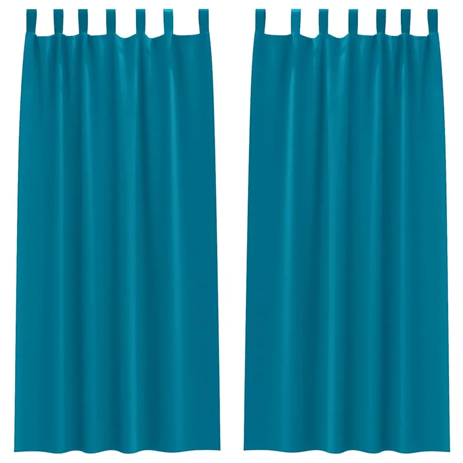 Rideaux occultants avec anneaux 2 pcs Turquoise 245 x 140 cm - 2