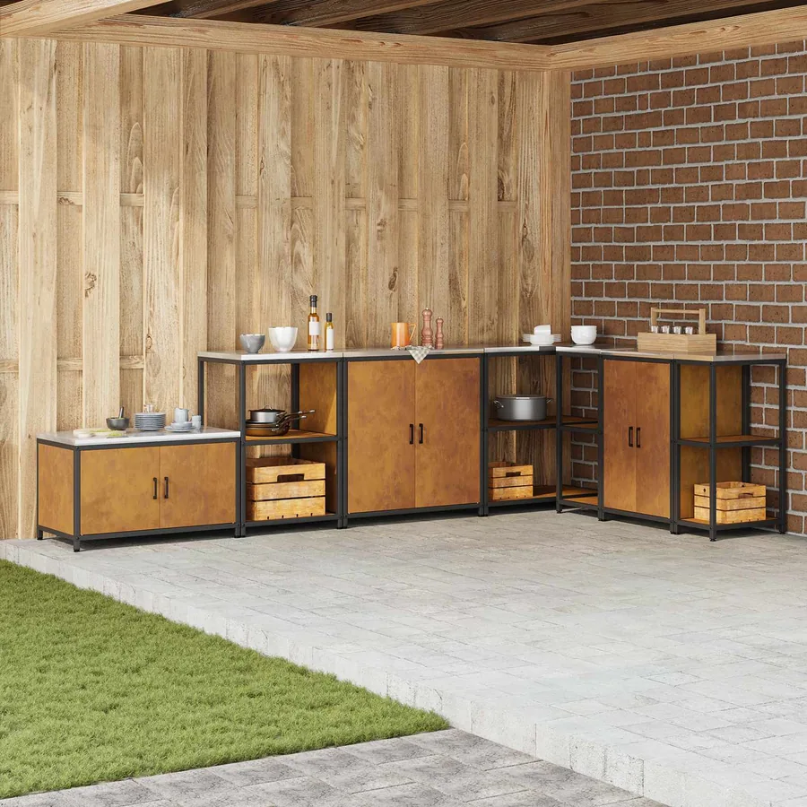 Rangement de cuisine HATTEM Rouillé 60 x 50 x 92 cm Acier