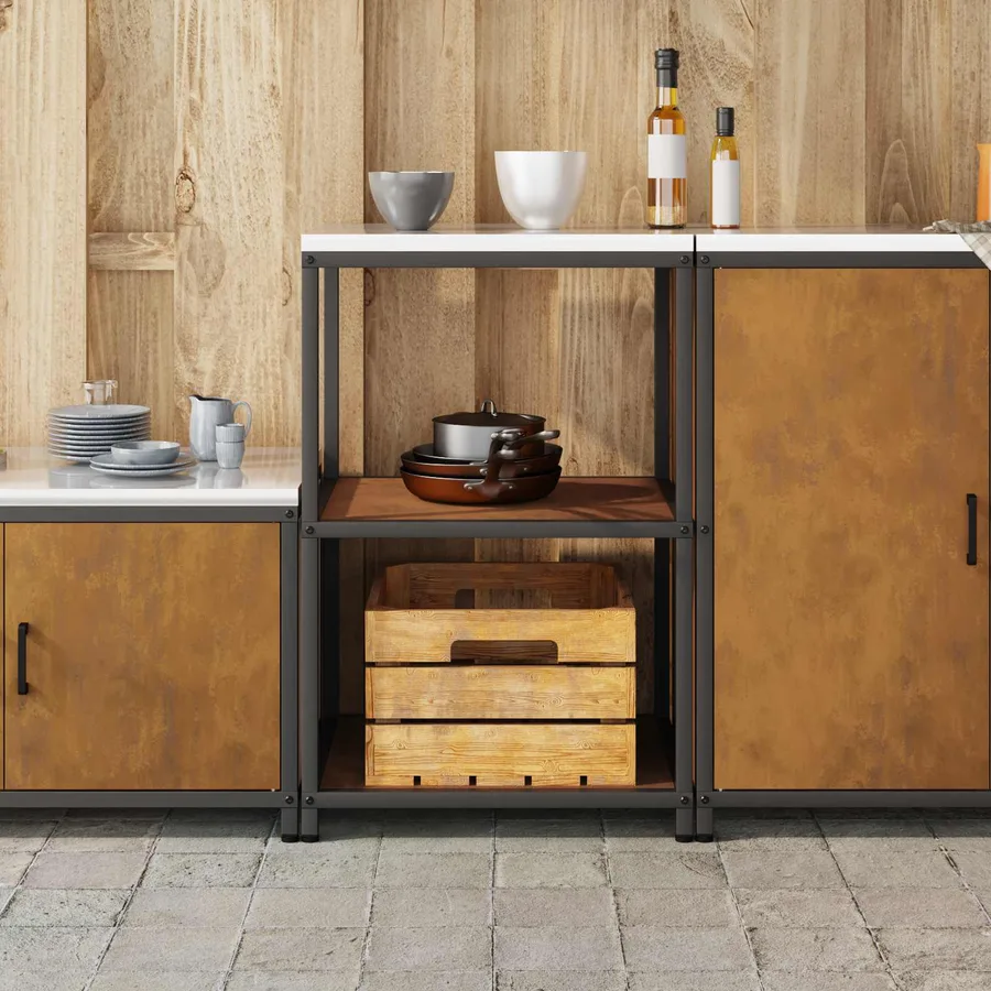 Rangement de cuisine HATTEM Rouillé 60 x 50 x 92 cm Acier - 4