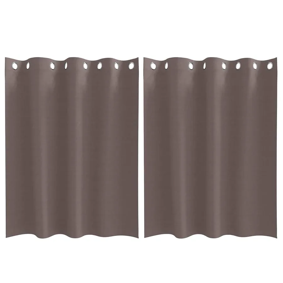Rideaux occultants avec anneaux 2 pcs Marron foncé 140 x 140 cm - 2