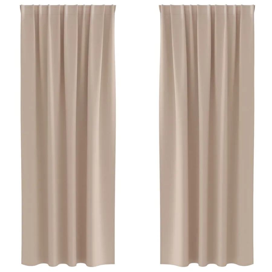Rideaux occultants avec anneaux 2 pcs Taupe 260 x 140 cm - 2