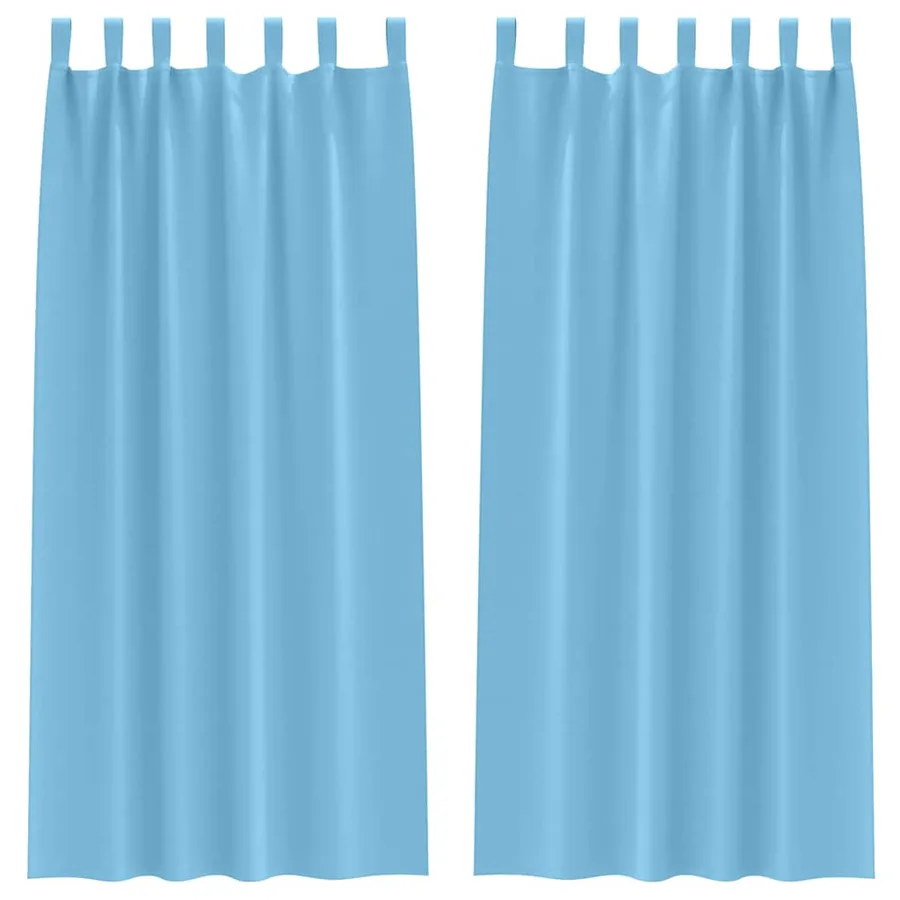 Rideaux occultants avec anneaux 2 pcs Bleu clair 260 x 140 cm - 2