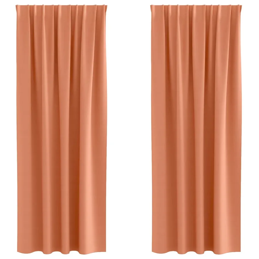 Rideaux occultants avec anneaux 2 pcs Couleur terre cuite - 2