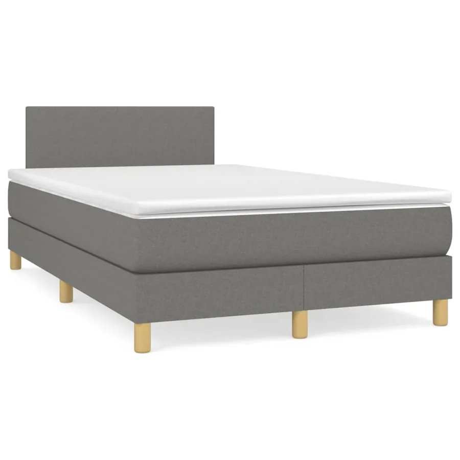 Sommier à lattes de lit avec matelas Gris foncé 120x200cm Tissu - 2