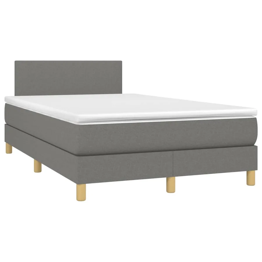 Sommier à lattes de lit avec matelas Gris foncé 120x200cm Tissu - 3