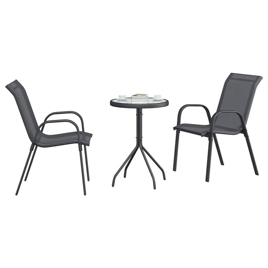 Ensemble bistro de jardin 3 pcs Gris Acier - 3