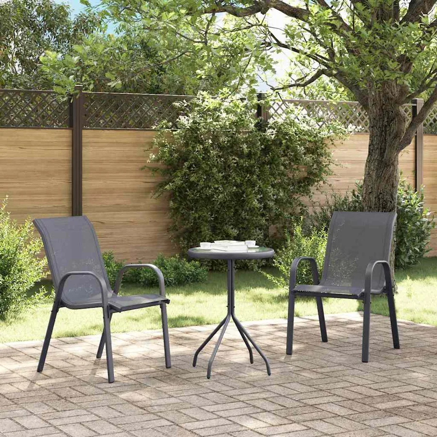 Ensemble bistro de jardin 3 pcs Gris Acier - 4