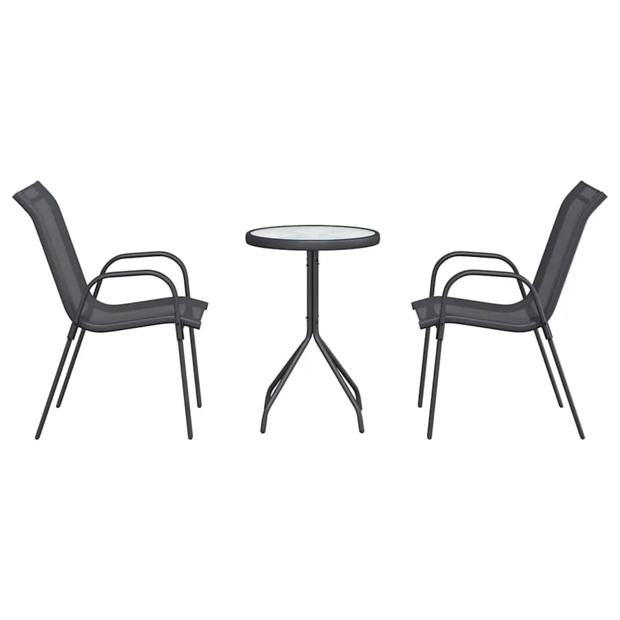Ensemble bistro de jardin 3 pcs Gris Acier - 7