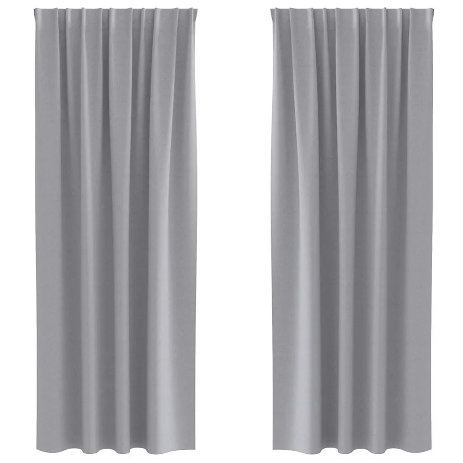 Rideaux occultants avec anneaux 2 pcs Gris clair 245 x 140 cm - 2