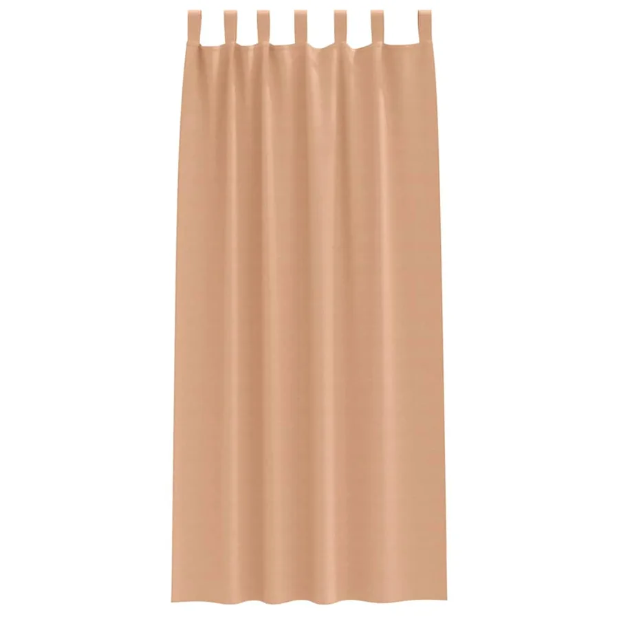 Rideaux occultants avec anneaux 2 pcs Marron Clair 245 x 140 cm - 4